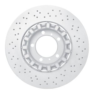 Porsche 911 Brake Rotor (1) - Left Front - R1 Concepts - Drilled Carbon Alloy GeoMET - `17-`23
